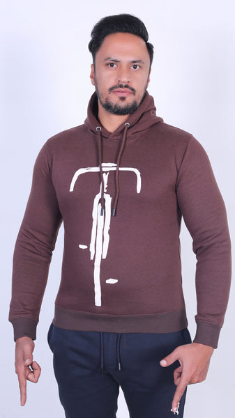 HOODIE GRAPHIC PRINT BROWN COLOR (LH-27)