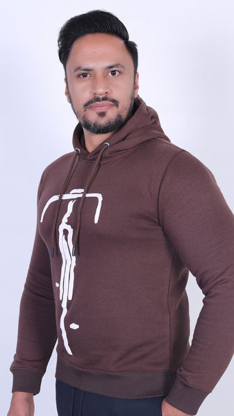 HOODIE GRAPHIC PRINT BROWN COLOR (LH-27)