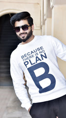 White Sweatshirt with Graphic Print, Plan B  (LS –36)