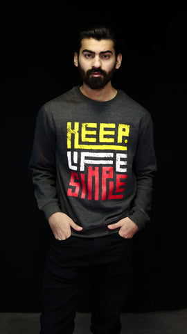 Serenity Slate: keep Life Simple Gray Sweatshirt (LS-31/A)